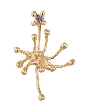 Faris Spora Amethyst Drop Earring - Metallic