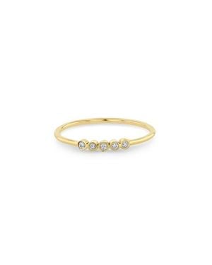 Zoe Chicco 5-Diamond Bezel Stock Ring - Multicolor