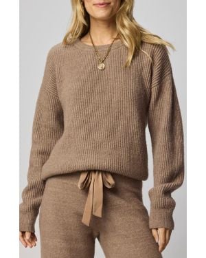 Splendid Stassi Satin Tie Back Sweater - Brown