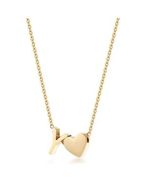 Jane Basch Initial Heart Pendant Necklace - Metallic