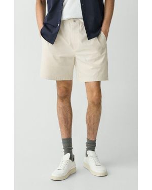 Theory Easy Elastic Waist Stretch Twill Shorts - Natural