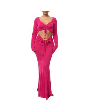 JLUXLABEL Resort Crop Top & Skirt - Pink
