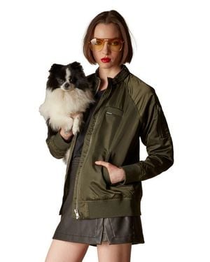 Members Only Satin Bomber Jacket - Green