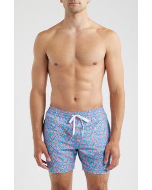 Chubbies The Spades Floral Swim Trunks - Blue