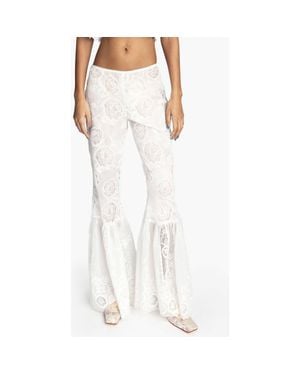 Anna Sui Cottage Rose Lace Pants - White