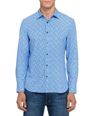 Con.struct Quadruple Diamond Woven Long Sleeve Basic - Blue