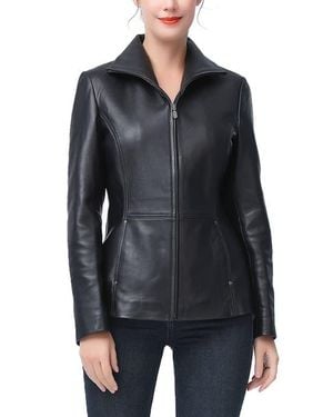 Kimi + Kai Eva Zip Front Leather Jacket - Black