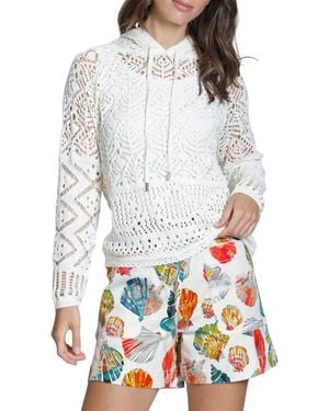 Apny Open Stitch Hoodie - White