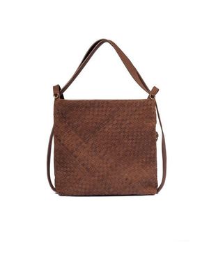 Mandrn Woven Convertible Leather Tote To Backpack - Brown