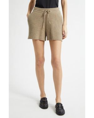 Burberry Peggy Rib Wool & Cashmere Shorts - Natural