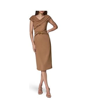 Donna Karan Hardware Waist Sheath Dress - Natural
