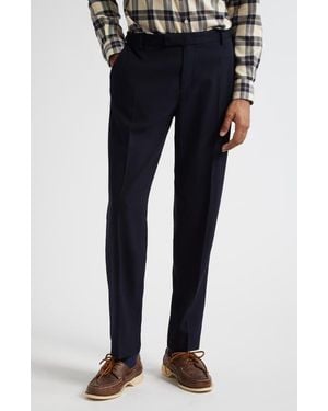 Sunspel Textured Stretch Wool Pants - Blue