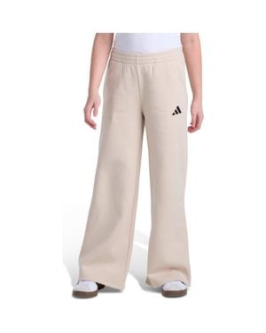 adidas Kids' Wide Leg Fleece Sweatpants - Natural