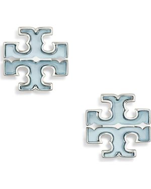 Tory Burch Kira Mother-Of-Pearl Stud Earrings - Blue