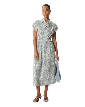 Whistles Flecked Animal Collared Dress - White
