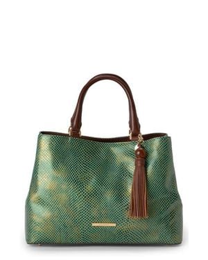 Brahmin Small Denise Leather Tote - Green