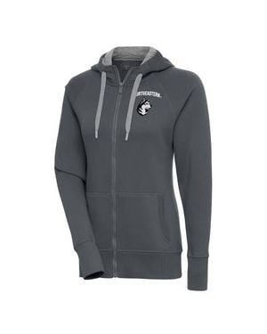 Antigua Northeastern Huskies Victory Full-Zip Hoodie - Gray