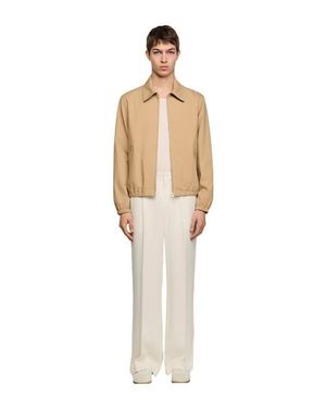 Sandro Zip-Up Cotton Jacket - Natural