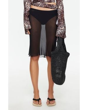 Lioness Shoreline Sheer Cover-Up Skirt - Black
