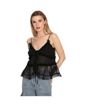 Belle & Bloom Heart Of Glass Chiffon Cami - Black