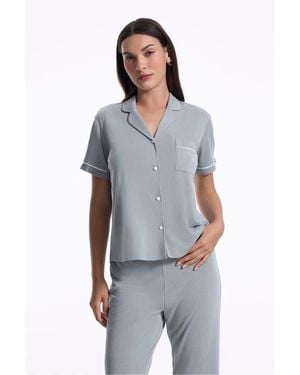 House of Silk Capri Extra Soft Pajama Set - Blue