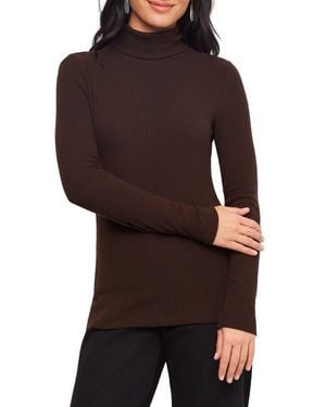 Karen Kane Ribbed Turtleneck Top - Black