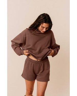 Ocio Organic Cotton Teddy Oversized Hoodie - Brown
