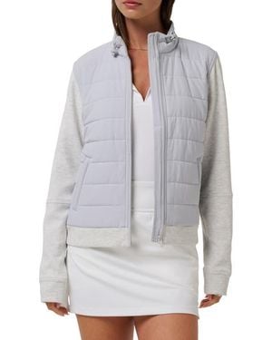 Travis Mathew Skyloft Soft Espresso Martini Full Zip Quilted Jacket - Gray