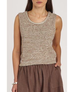 Oyun Angled Rib Crochet Vest - Brown