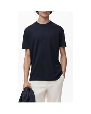 Mango Slim Fit Cotton T-Shirt - Blue