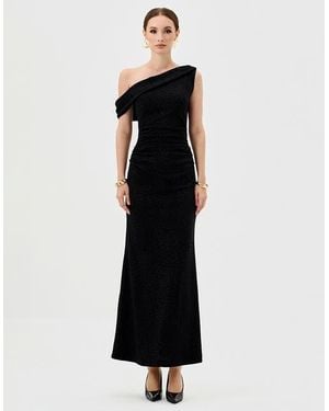 Bariano Thaliah Drape Off Shoulder Maxi - Black