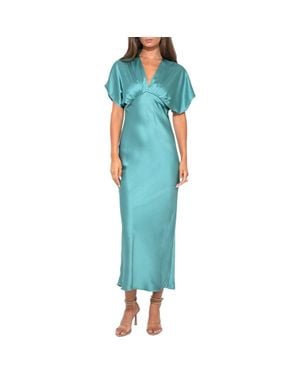 Adelyn Rae Dolman Sleeve Satin Cocktail Dress - Blue