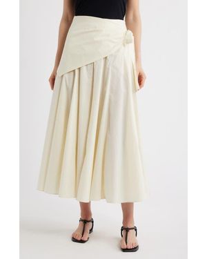Mango Falda Milos Faux Wrap Cotton Skirt - White