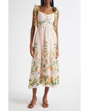 FARM Rio Botanical Beauty Cotton Blend Sundress - Natural