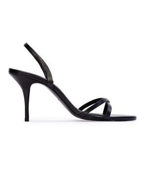 Black Suede Studio Jolla 80 Leather Slingback Sandal - Black