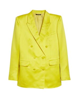 Tom Ford Double Breasted Hammered Satin Jacket - Yellow
