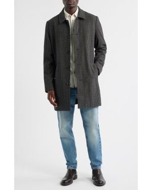 Rails Hockney Plaid Check Overcoat - Black