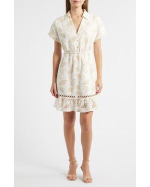 Sam Edelman Embroidered Cotton Shirtdress - Natural