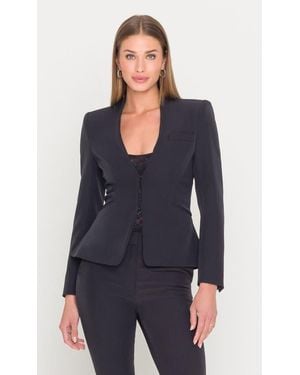 Generation Love Sebas Peplum Crepe Jacket - Blue
