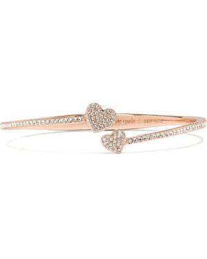 Kate Spade Pave Heart Open Hinge Cuff Bracelet - Natural