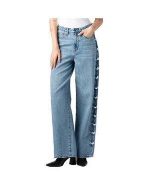Blank NYC Franklin Studded Barrel Leg Jeans - Blue