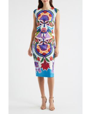 Vince Camuto Scuba Crepe Cocktail Dress - Blue