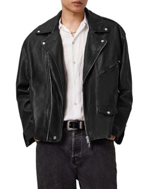 AllSaints Bradford Leather Biker Jacket - Black