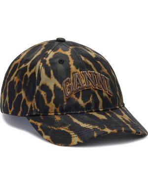 Ganni Logo Embroidered Recycled Nylon Baseball Cap - Green