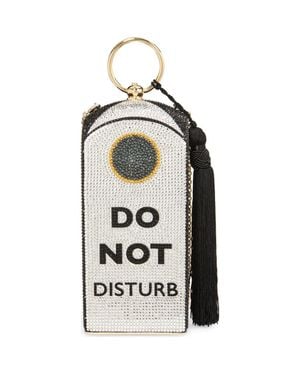 Judith Leiber Rectangle Dome Do Not Disturb Crystal Embellished Clutch - Multicolor