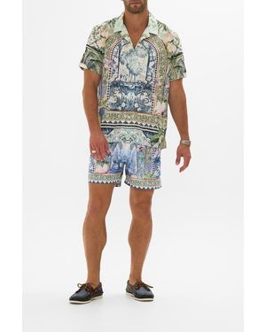 Hotel Franks By Camilla Mid Length Boardshort With Elastic Waist - Blue