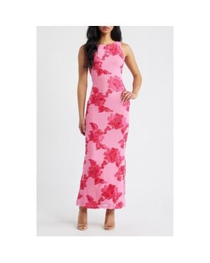 Princess Polly Fionna Floral Sleeveless Maxi Dress - Pink