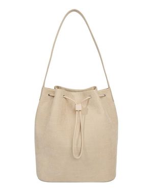 Vince Sarai Croc Embossed Leather Bucket Bag - Natural