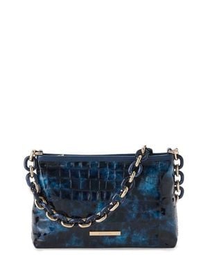 Brahmin Mod Lorelei Croc Embossed Leather Shoulder Bag - Blue