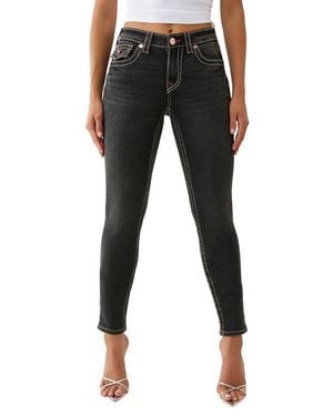 TRUE RELIGION Jennie Curvy Mid Rise Skinny Jeans - Black